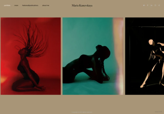 online portfolio websites: format for photographers